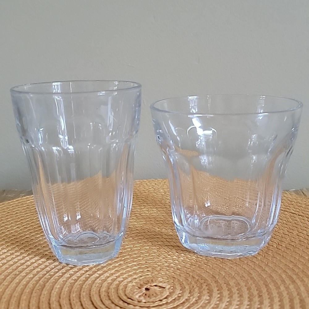 Lot of 2 Vintage Pasabache Palaks Paneled Juice Glass & Tumbler Turkish Barware