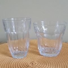 Lot of 2 Vintage Pasabache Palaks Paneled Juice Glass & Tumbler Turkish Barware