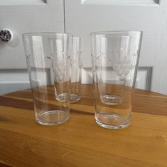 Grape Grapevine Etched Glass Cups Set Of 4 Vintage Cottagecore Grannycore Fruit