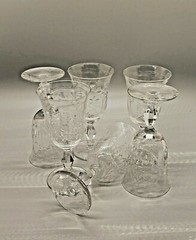 Buckingham Rock Crystal Barware Glasses 5″ Etched/Gold Trim (11) Brandy, Sherry,