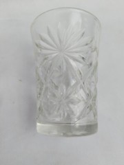 5 Anchor Hocking Clear Glass Early American Prescut Flared 3 1/2″ Juice Glasses