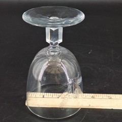 2 Vintage Etched Clear Wine Glasses Etched Wheat Pattern 5″ Tall