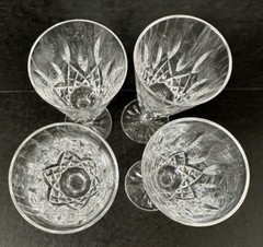 Waterford Crystal Lismore Claret Wine Glasses Set of 4 Vertical Cut On Bowl