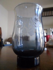 Yorktowne Tumbler (s) 14 oz. Tulip Weighted Bottom Glass Pfaltzgraff Blue !