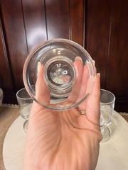 MCM Crystal Short Wine Water Glasses Thick Stem Set Of 3 Vintage 4.5”