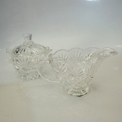 Godinger Shannon Crystal 7 Piece Starter Set Gravy Salt Pepper Creamer Sugar