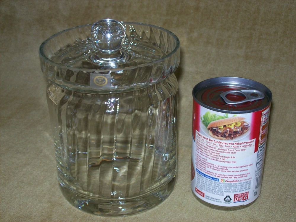 Contemporary Modern Neuwirth Clear Glass Crystal 6 1/2″ Candy Jar w/Lid #175/339