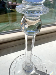 Rogaska Gallia Crystal Wine Water Goblet Glass Etched Floral Slovenia 9.25″