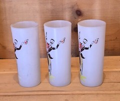 3 Frosted (Tom Collins) glasses with bicycle for 2 picture 2-3/8″W x 6-1/2″H