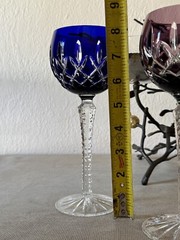 AJKA ARABELLA CUT TO CLEAR MULTICOLOR 4 WINE WATER GLASSES