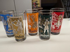Libbey 5 Vintage International Cities of The World Highball Glasses Inc. Havana