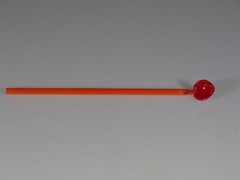 Vintage Mid-Century Modern Orange & Red Glass Straw Spoon c.1945