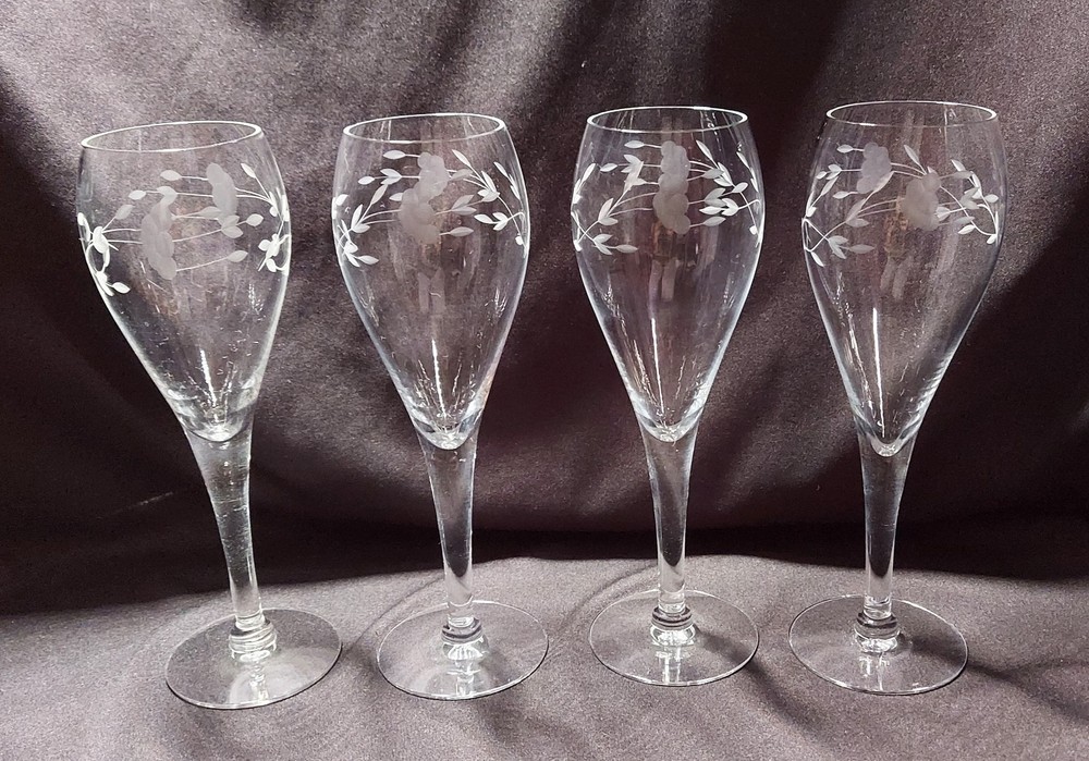 Princess House Tulip Champagne Glasses 4 pc Set