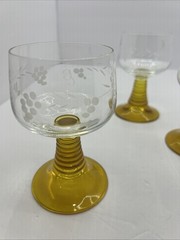 Wine Glass Germany Roemer Amber Etched Wine Glasses Vintage