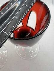 2 vintage Cristal d’Arques-Durand Gothic Ruby Red Clear Water Goblet glass