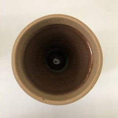 Set Of 2 Studio Art Brown Tan Drip Glaze Pottery 7” Goblet Wine Challis Lot