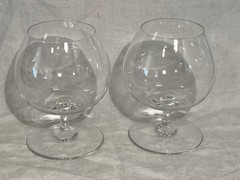 Pair Of Baccarat Crystal, PERFECTION 10oz. Clear Medium Brandy Snifters 4-1/2”