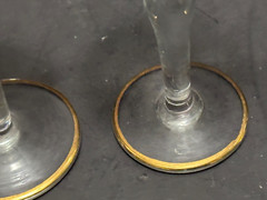 MCM Cordial Set Decanter & 5 Glasses Cut Etched Frosted & Gilt