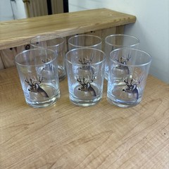 Whitetail Deer Double Old Fashioned Glasses Set of 6 Michael SIEVE Barware 🔥