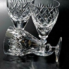 3 Webb Corbett Georgian Cordial Cocktail Glasses 4″ England cut crystal 1960s