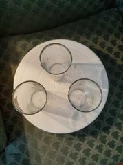 Set of 3 Vtg MCM Dorothy Thorpe Tumblers Platinum Rim Glasses 4 3/4″