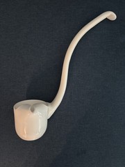 Westmoreland Paneled Grape Milk Glass Punch Bowl Ladle With Ice Lip 14 1/4”