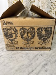 Vintage Anchor Hocking 12 Days of Christmas Glasses 12 oz Complete set in Box