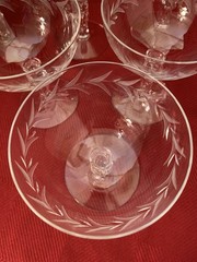 Fostoria Holly Clear Crystal Champagne/Tall Sherbet Glasses Set Of 6 Retired
