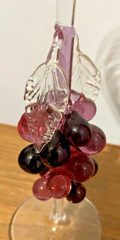 Vintage Murano Hand Blown Art Grape Stemmed Glass Martini Wine Champagne Goblet