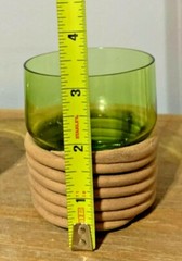 RARE Vintage Set of 2 Avacado Green Drinking Juice Glasses UNIQUE