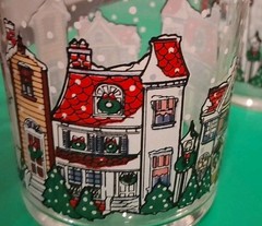 Vintage Luminarc D’Arques Dublin Christmas «Snowy Village» Glasses Set Of 3