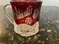 Set of 3 Antique Ruby Stained Souvenir Glasses – Atlantic City 1901 &1903