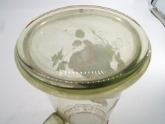 BEAUTIFUL GLASS ENAMELED BEER STEIN MUG WITH FIGURE 19TH CENTURY