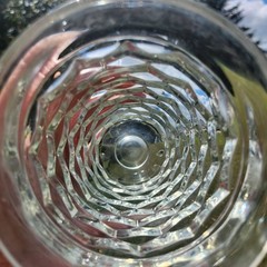 Vintage American Whitehall By Colony Cubist 6” Footed Tea Glass Flare Rim Clear