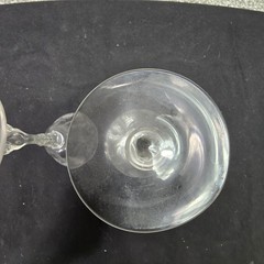 Vintage Etched Champagne Crystal Glasses Pair Clear Floral Rococo Stem Decor