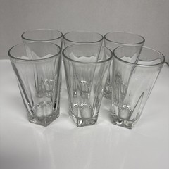 Libbey Paneled Glass 12oz Duratuff USA set of 6