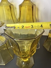 Amber Independence Glass Octagonal Set/6 Water Tea Goblet VGT Granny Core Gift