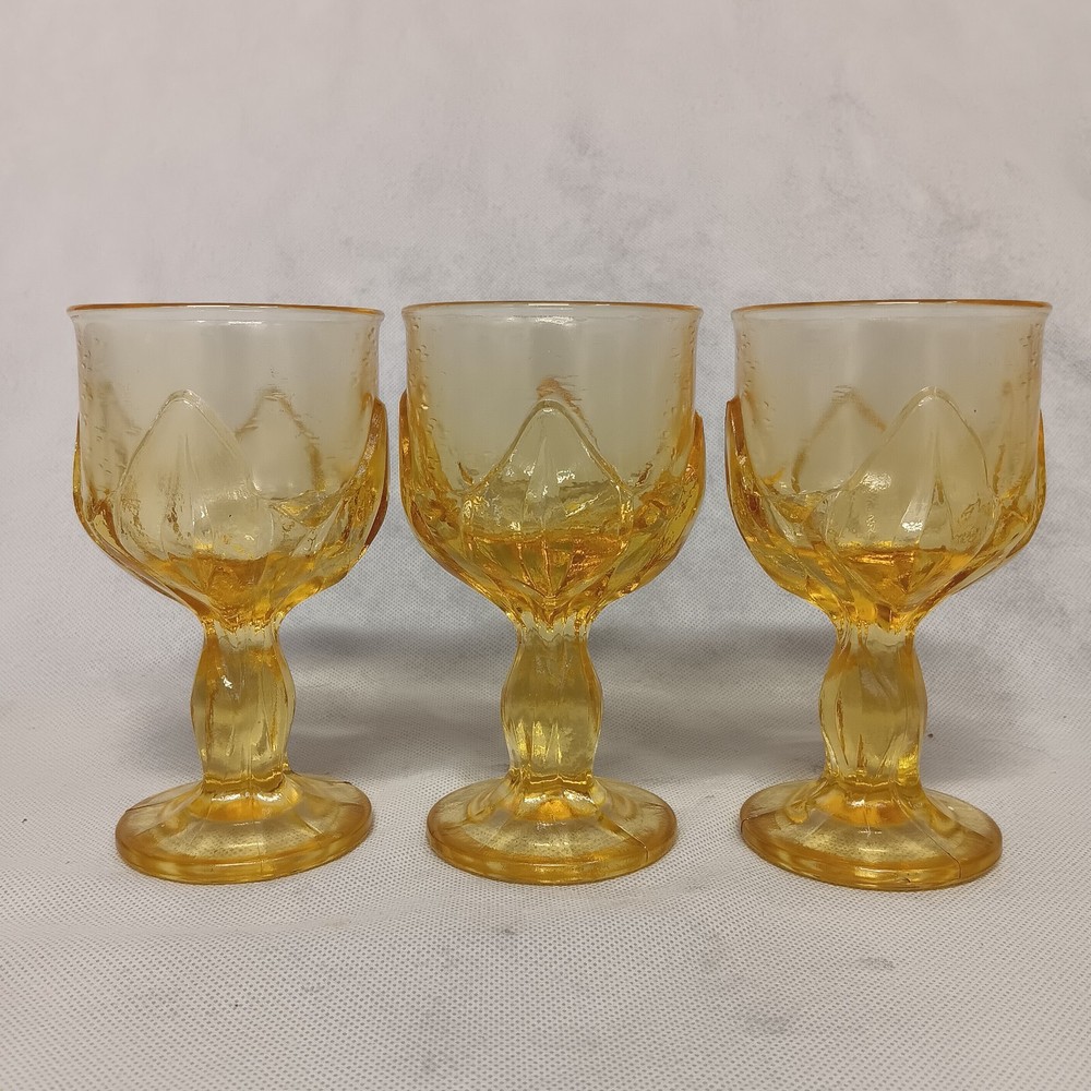 Franciscan Tiffin Cabaret Water Wine Goblets 3 Yellow Cornsilk