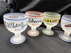 Vintage Frosted Margarita Glasses International Bar Themed By Gay Fad.