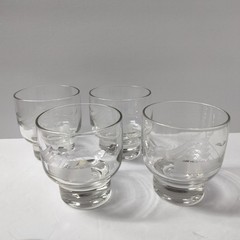 Javit Clipper Ship Collection Cut Glass Martini Old Fashioned Glasses set of 4