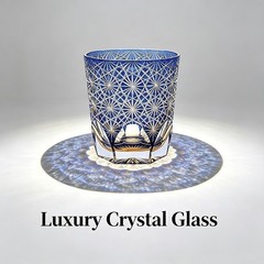 Edo Tokyo Kiriko Luxury Crystal Glass Knights Templar Whiskey Brandy Tumbler Cup