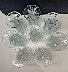 8 Libbey Cambridge Water Ice Tea Goblets Vintage Crystal LIBBEY GLASS COMPANY
