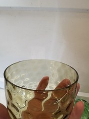 VTG Depression Glass Lot Of 6 Inverted Thumbprint Multicolored