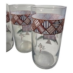 6 MCM Libbey Home Sweet Home Tumblers Country Farm House Glasses NO Cracks Chips