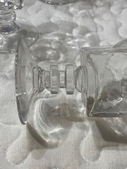 Bryce Rare unusual Stemware Textured Design square to round goblet 4”