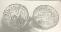 Vista Alegre BICOS Clear Wine Glass Water Goblets Diamond Point Hobnail 6.5in