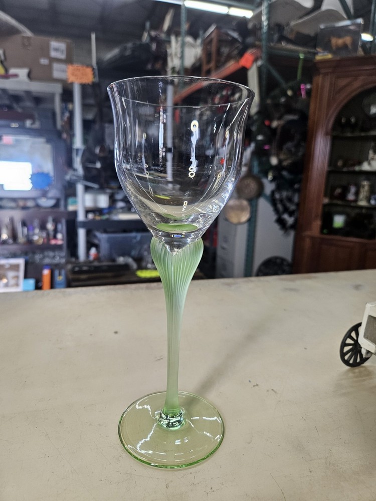 Mikasa Sea Mist Green Stem Clear Bowl Water Goblet – One