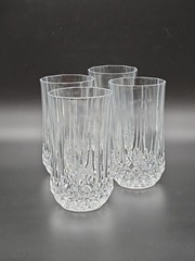 4 Vintage Cristal D’arques Longchamp Highball Glasses, 5-1/4″ Tall