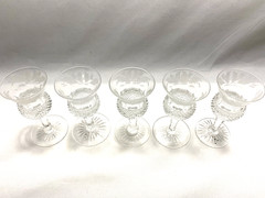 EDINBURGH CRYSTAL THISTLE CORDIAL GLASSES SET 5 w 2 SET AVAIL VTG ACID ETCH MARK