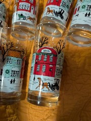 Libbey Christmas Village Glasses Tumbler Winter Scene Set of 6